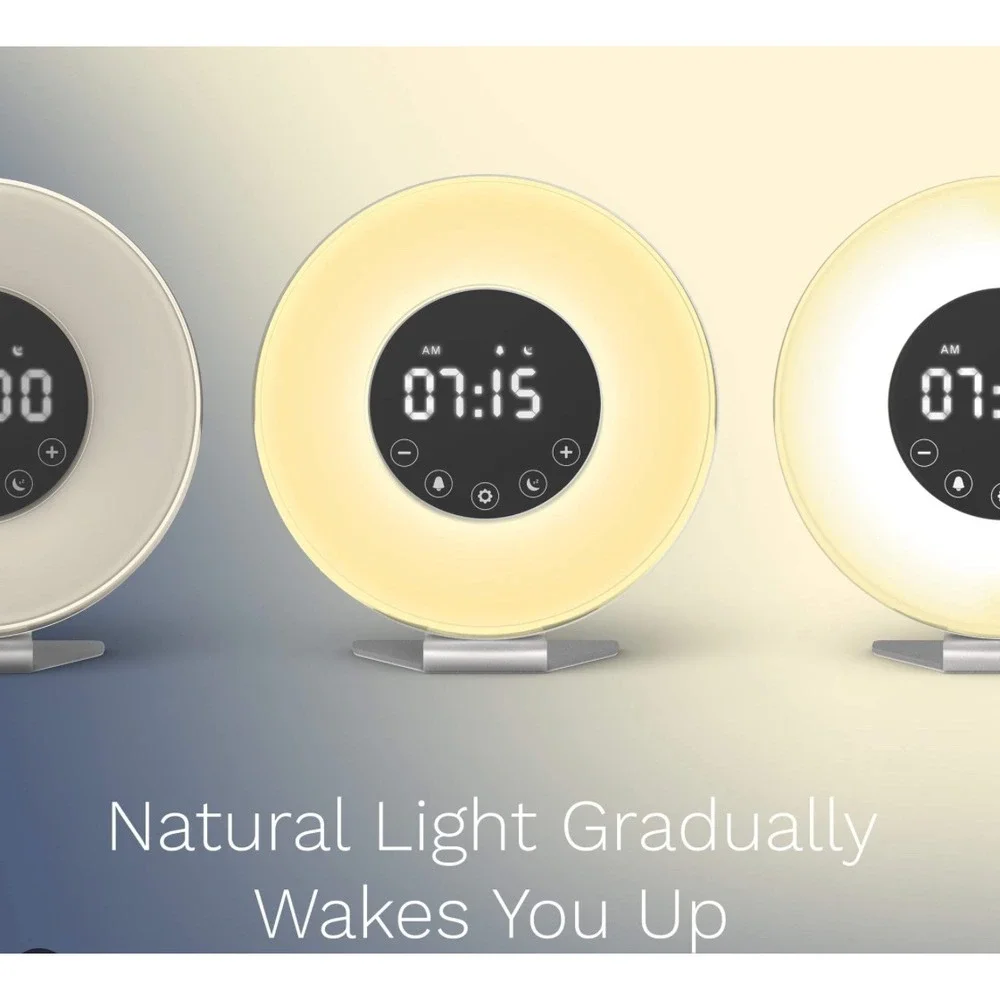 hOmeLabs Sunrise Alarm Clock HME040187N White LED Wake Up Light FM Radio